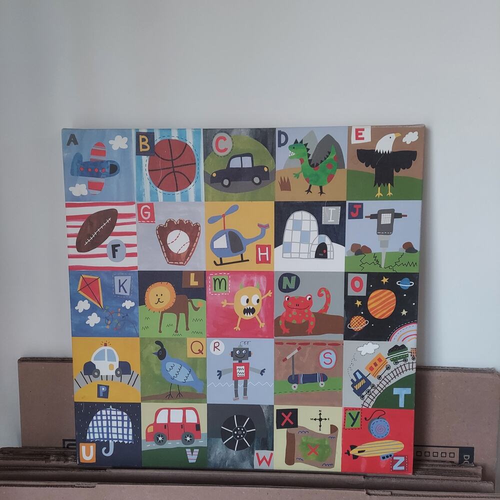 ABCs canvas decor frame wall hanging